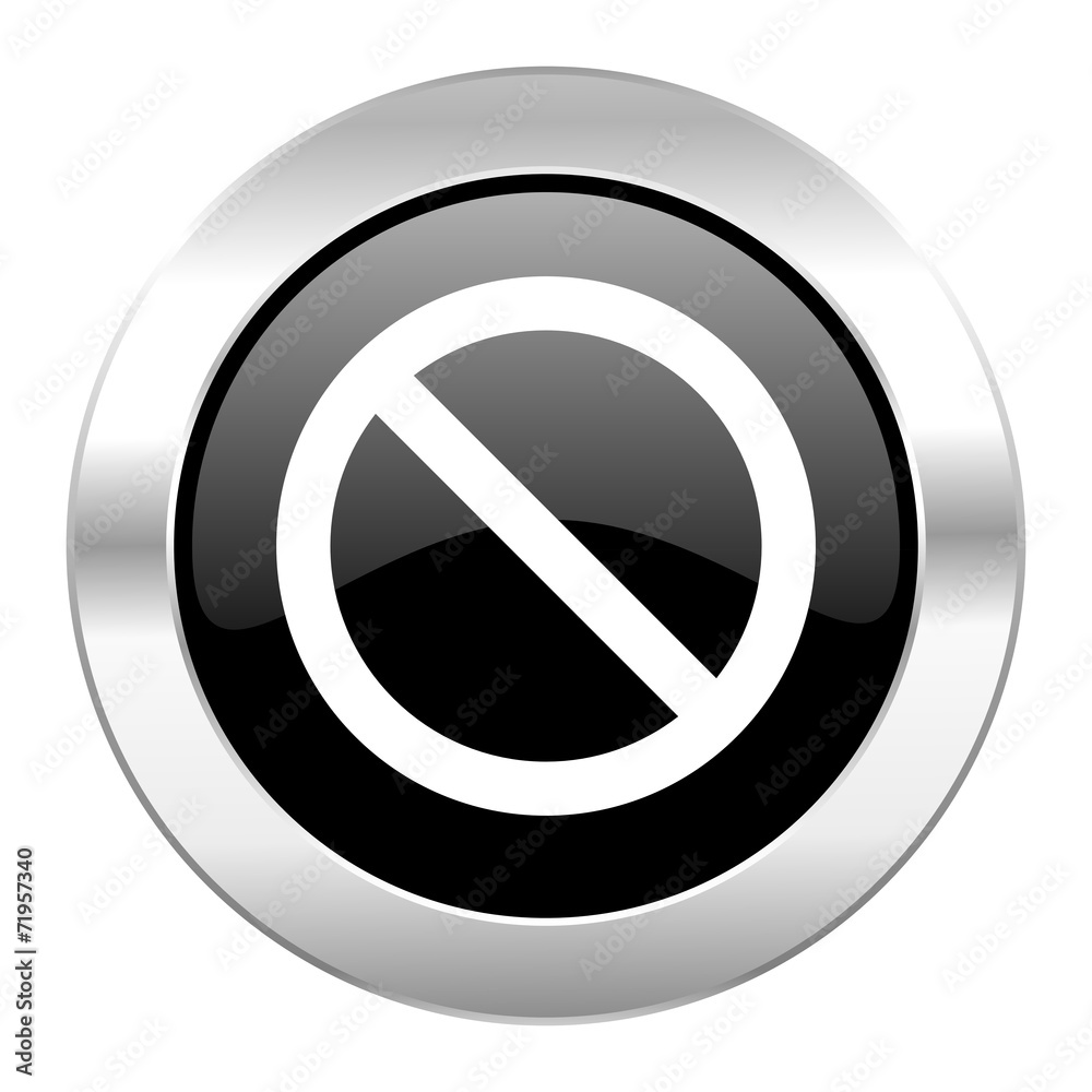 access denied black circle glossy chrome icon isolated access denied black circle glossy chrome icon isolated