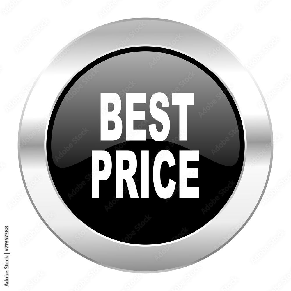best price black circle glossy chrome icon isolated best price black circle glossy chrome icon isolated