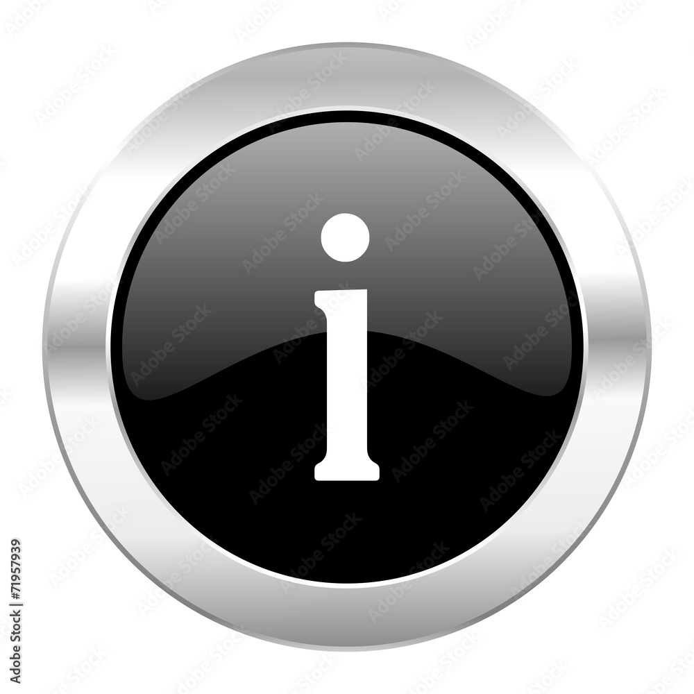 information black circle glossy chrome icon isolated information black circle glossy chrome icon isolated