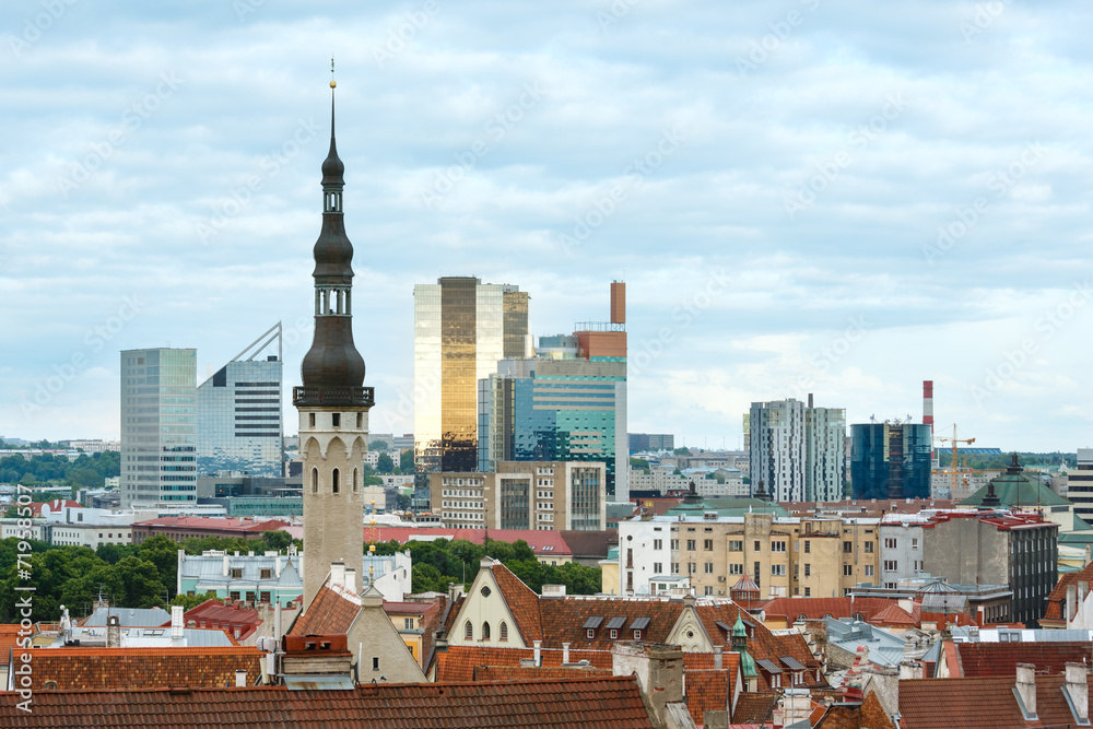 Fototapeta premium Widok latem na miasto Tallinn