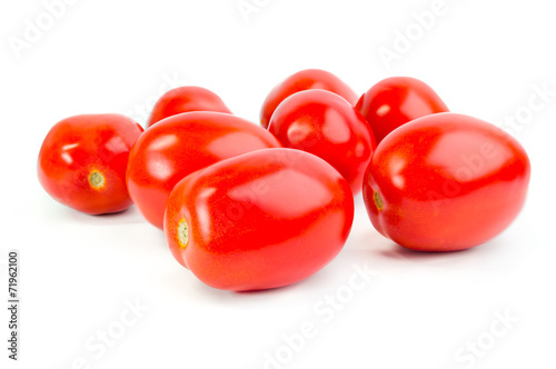 Bunch of ripe tomato on white background