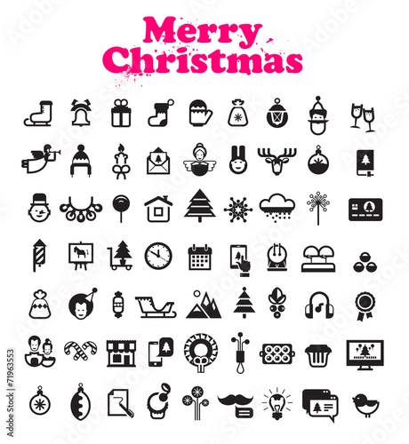 Merry Christmas icons. Vector format