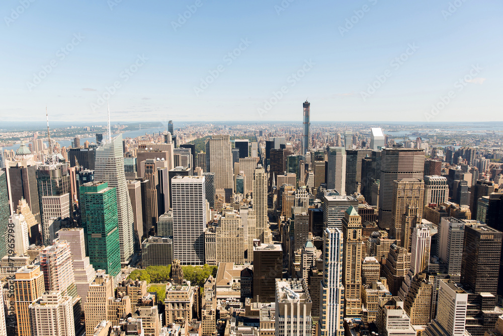 overhead view of new york city