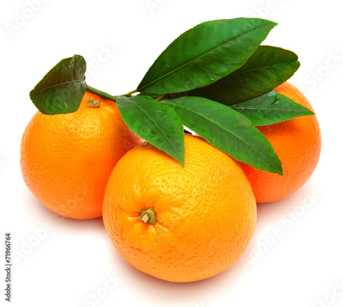 Sweet orange fruit with leaf