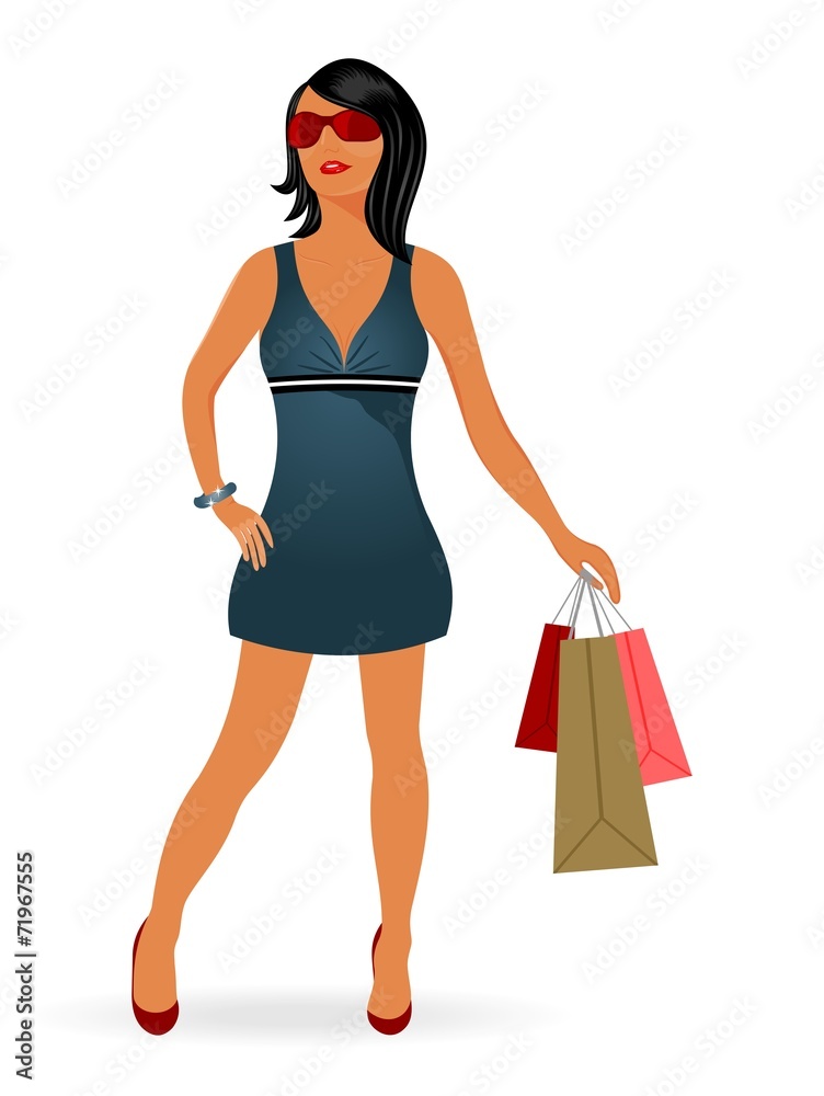 fashion shopping girl with bag