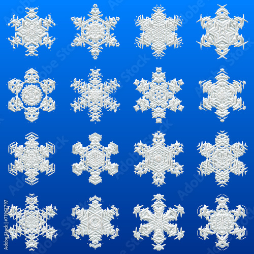 Snowflakes set generated texture