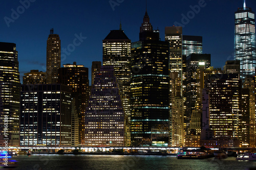 New York City Manhattan skyline at night © michaeljung
