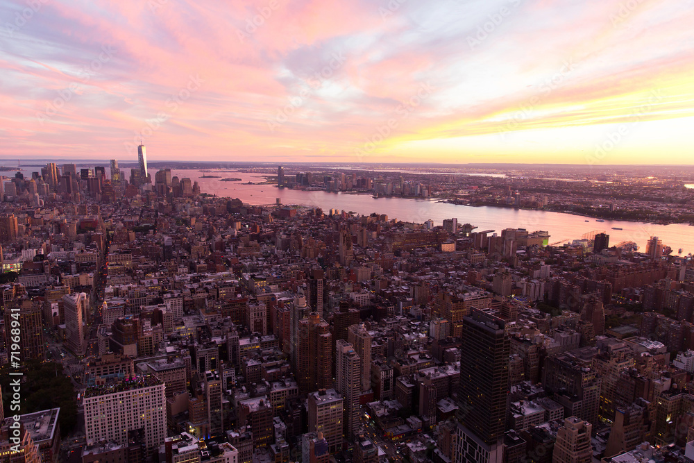 new york city Manhattan sunset