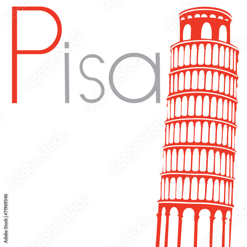 Leaning Tower of Pisa, vector illustration