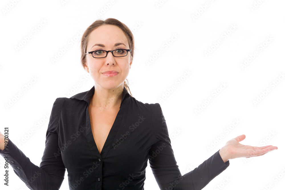 model isolated on plain background puzzled confused lost model isolated on plain background puzzled confused lost