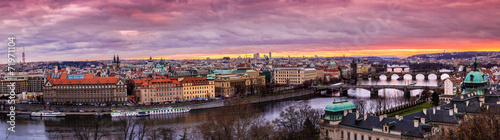 Bridges in Prague over the river at sunset © Sergii Figurnyi