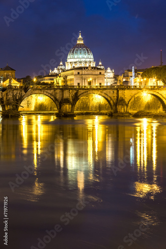 Vatican and river Tiber in Rome - Italy at night . © Sergii Figurnyi
