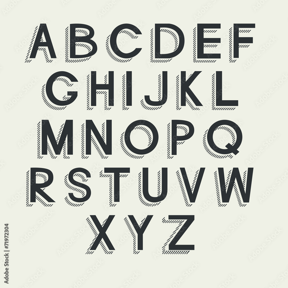 Retro alphabet.