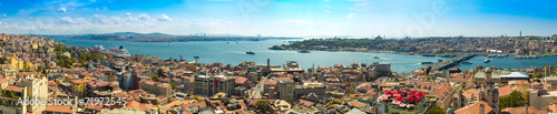 Fotografiet Istanbul panoramic view from Galata tower. Turkey