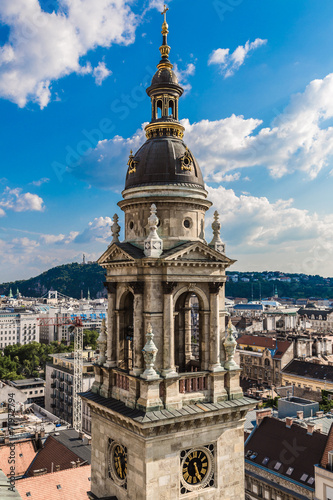 Aerial view at Budapest from the top of St Stephen Basilica