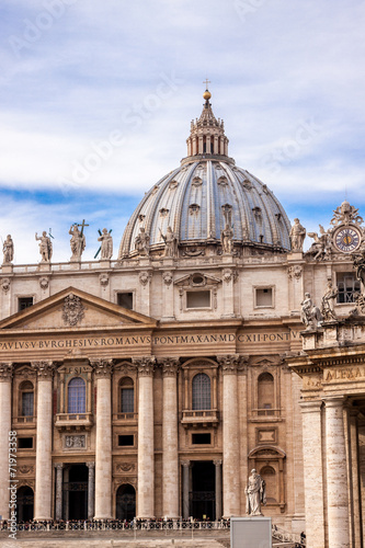 St. Peter's Basilica in Vatican City in Rome, Italy.