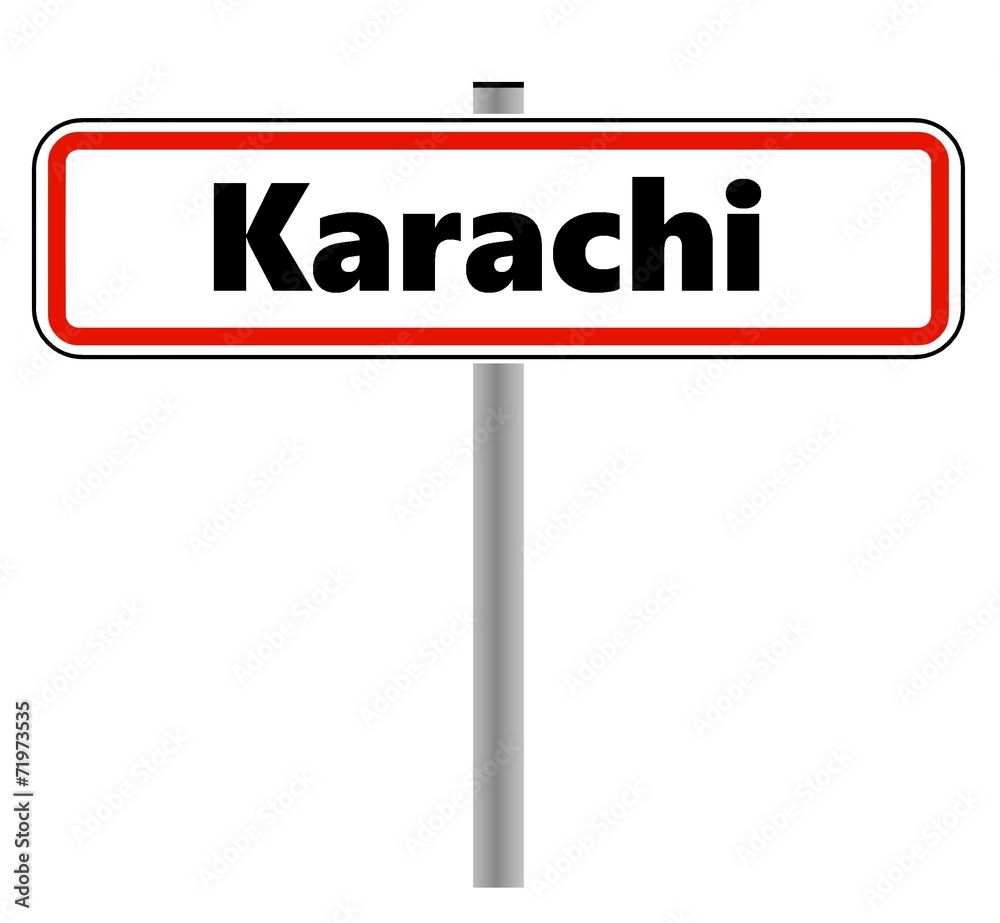 Karachi dans un panneau de ville Karachi dans un panneau de ville
