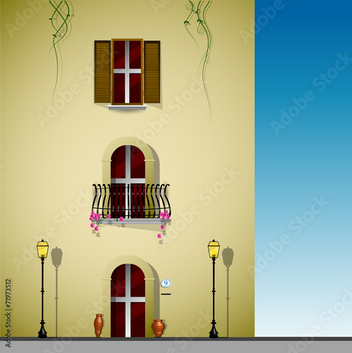 palazzo, casa, villa, mediterraneo