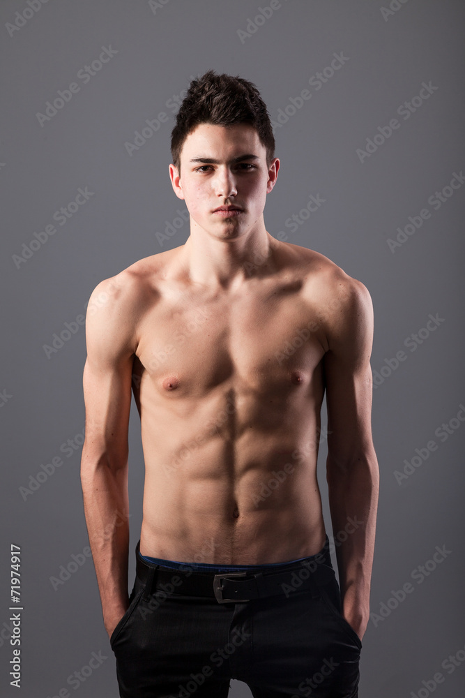 Portrait of young bodybuilder man