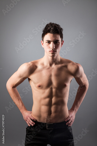 Portrait of young bodybuilder man