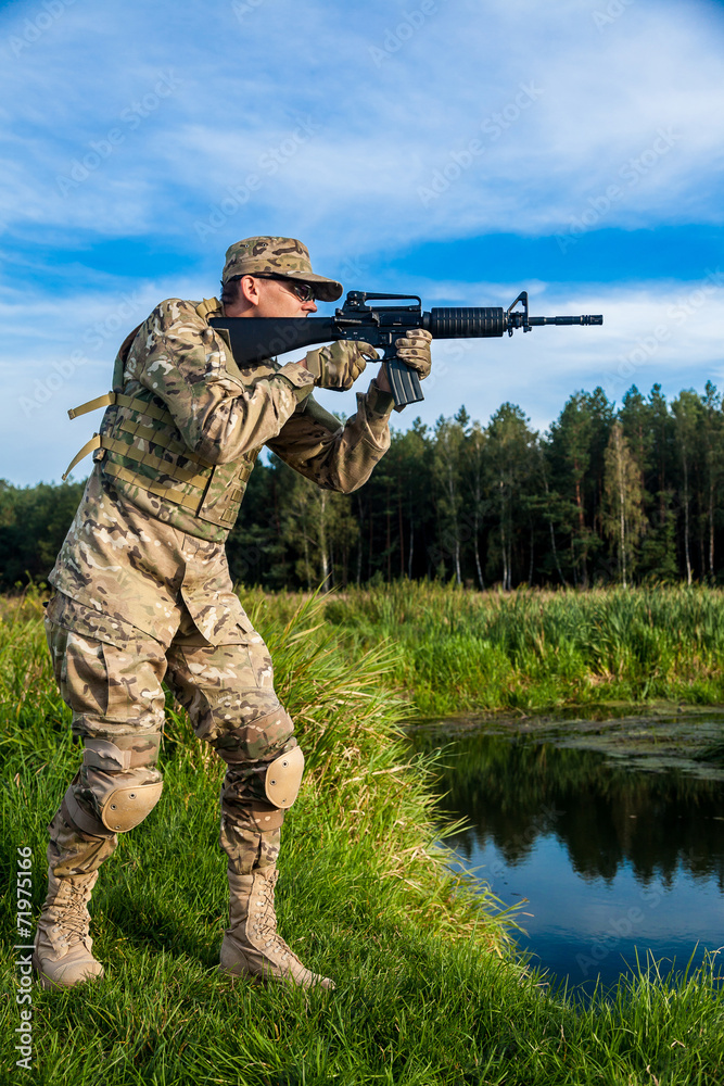 Soldier with a rifle Soldier with a rifle