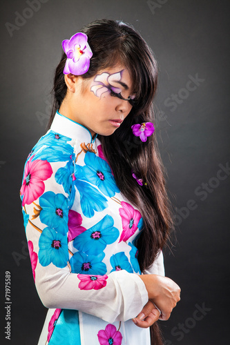 Beautiful asian woman with fashion make-up