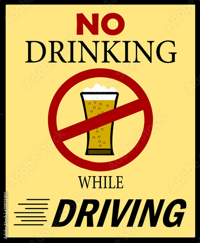 no drinking and driving sign