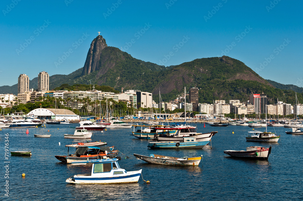 Rio de Janeiro City with Christ the Redeemer and Boats