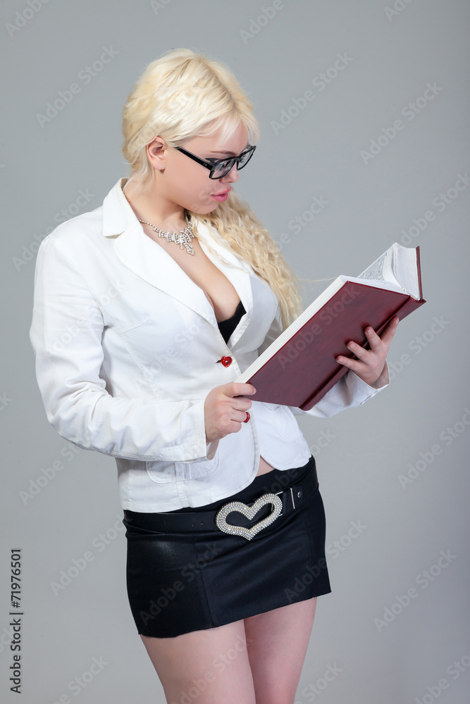 beautiful blonde student with a book beautiful blonde student with a book