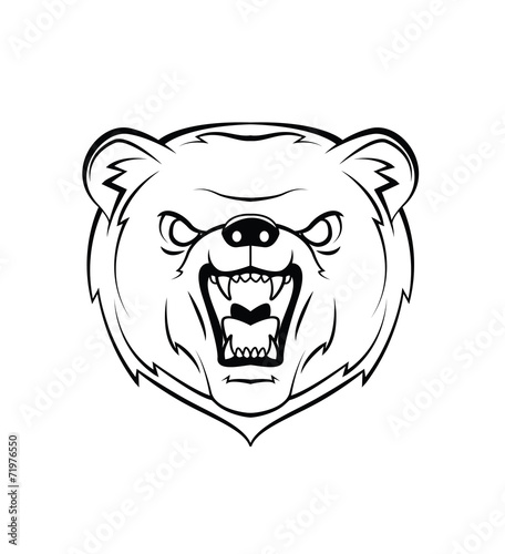 Bear Head Warrior vector illustration