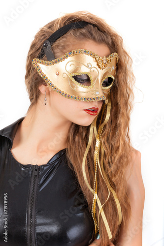 Photo of a young woman wearing mask