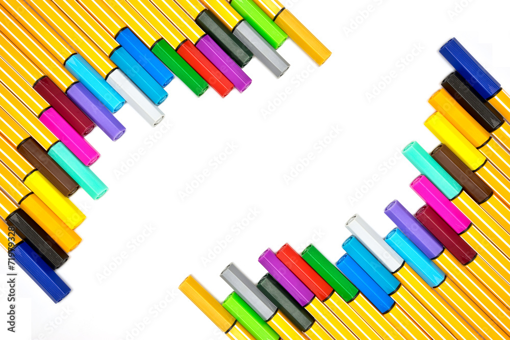 Colorful pens on isolated white background Colorful pens on isolated white background