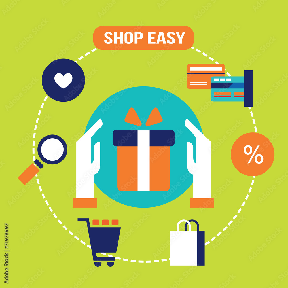 Buying present and gift online. E-commerce concept