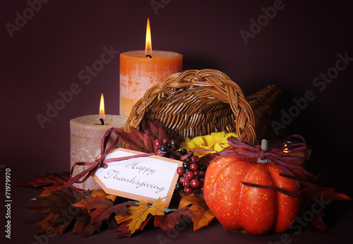 Thanksgiving Cornucopia Table Centerpiece photo