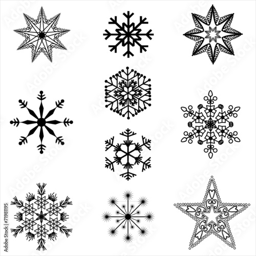 filigree Christmas Star silhouettes