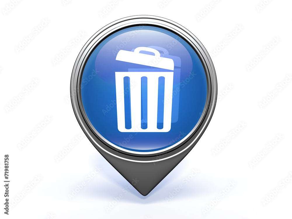 trash can pointer icon on white background trash can pointer icon on white background