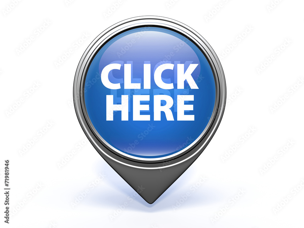 Click here pointer icon on white background Click here pointer icon on white background