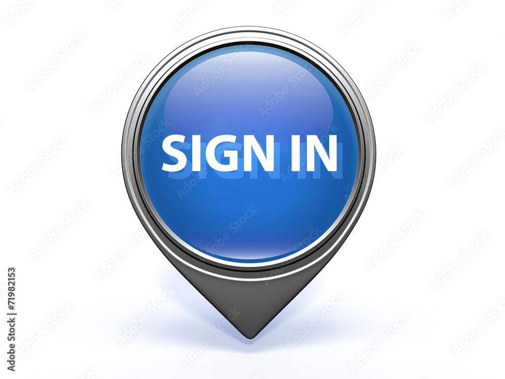 sign in pointer icon on white background sign in pointer icon on white background