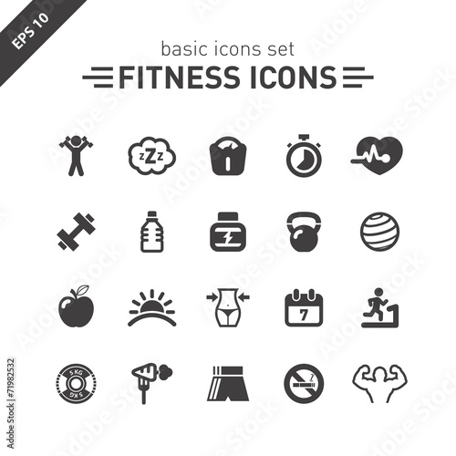 Fitness icons set.
