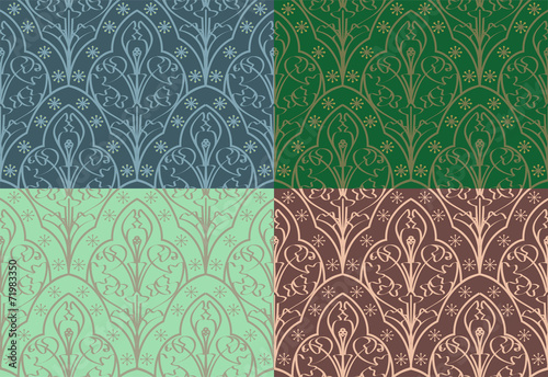 Tableau sur toile Seamless Elven Pattern
