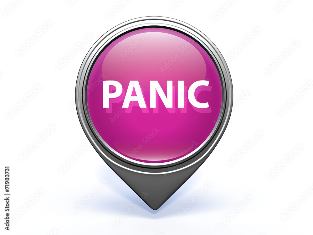 panic pointer icon on white background panic pointer icon on white background