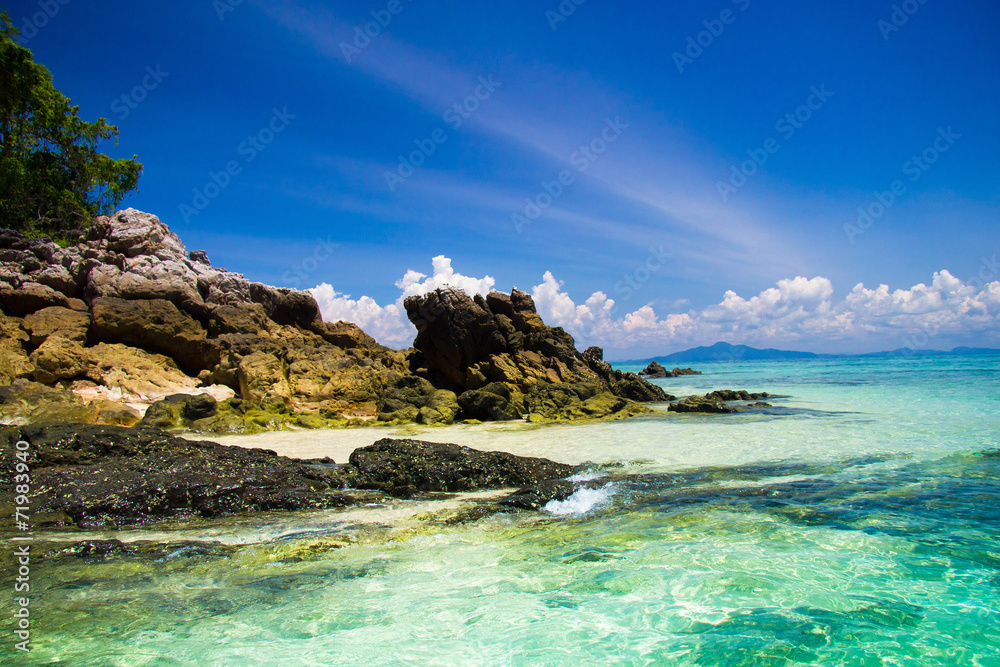 Blue Seascape Idyllic Island