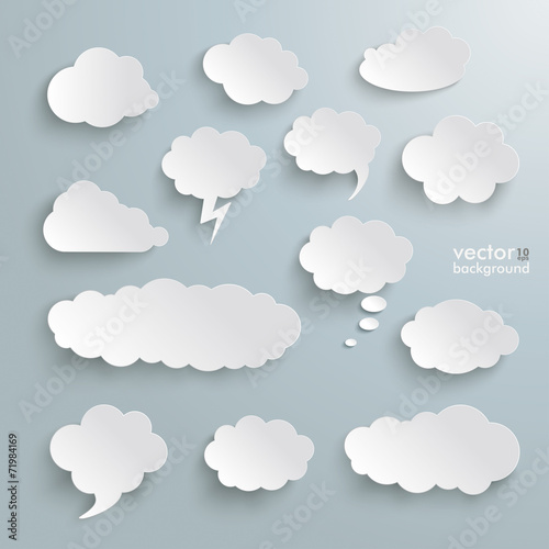 Clouds Set Silver Background