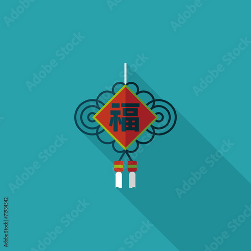 Chinese New Year flat icon with long shadow,eps10, lucky Chinese