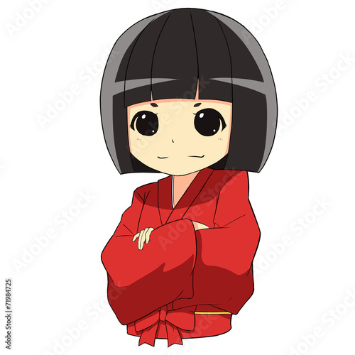 和風着物の女の子/腕くみ