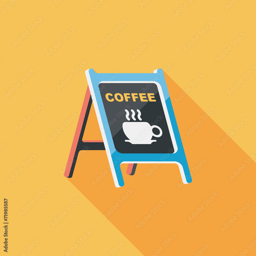 Coffee shop signs flat icon with long shadow,eps10 Coffee shop signs flat icon with long shadow,eps10