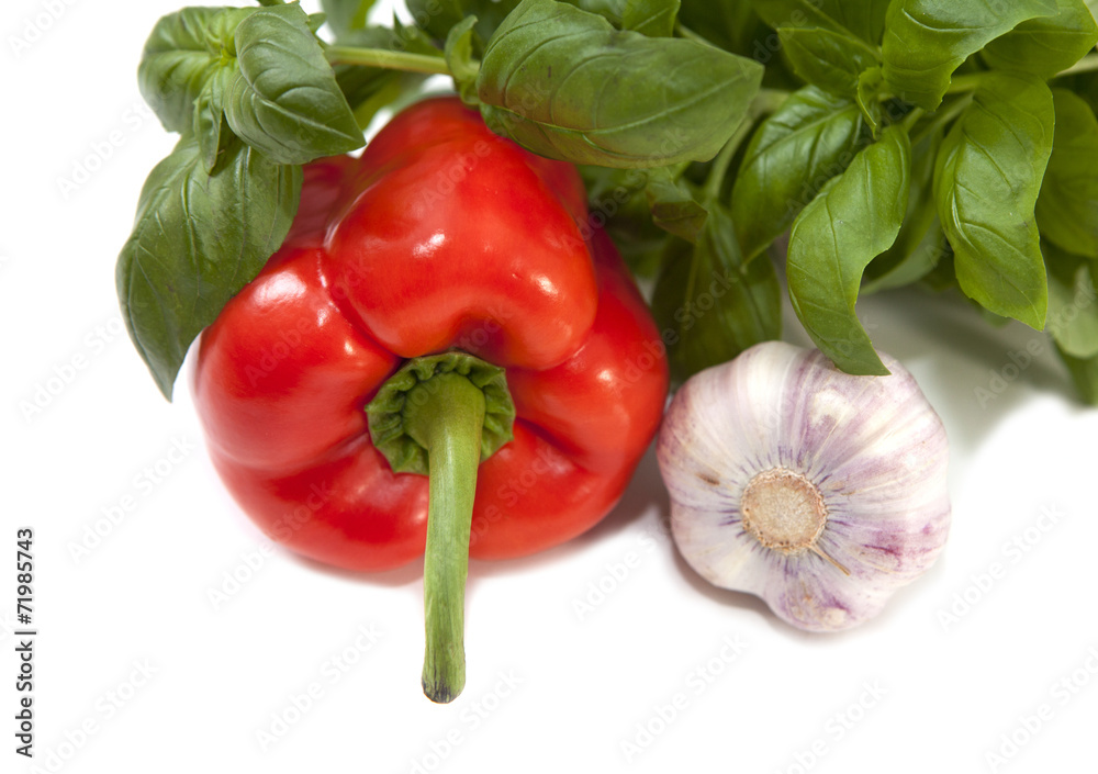 légumes basilic ail poivron rouge légumes basilic ail poivron rouge