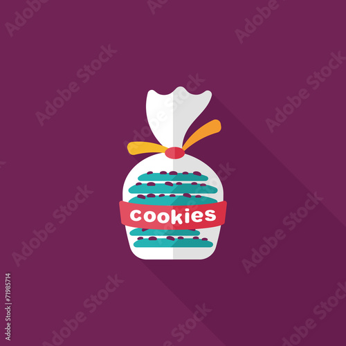 cookies flat icon with long shadow,eps10