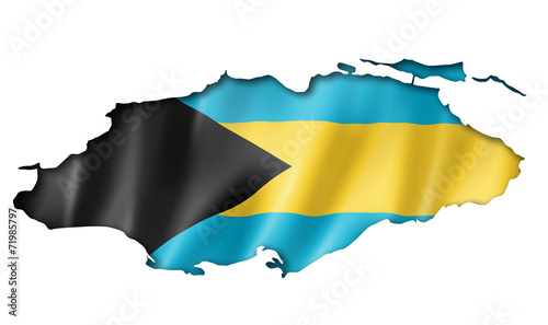 Bahamian flag map
