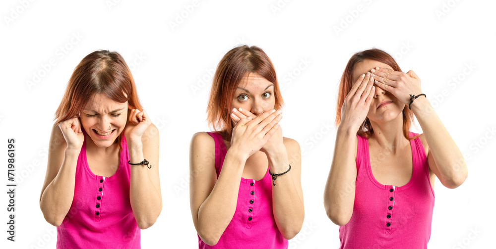 Young girl doing surprise gesture Young girl doing surprise gesture